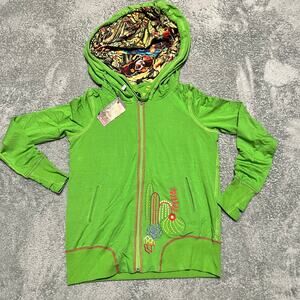 Ay Guey Hoodie Womens Medium Large Viajera Green Jacket Full Zip Sudadera